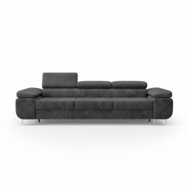 Kanapa z funkcją spania Norberg z regulowanymi zagłówkami grafitowy welur
