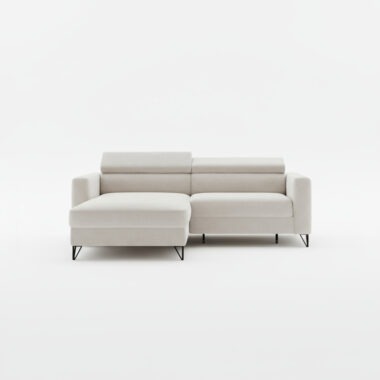 Narożnik z funkcją spania Otino uniwersalny L-kształtny z pojemnikiem na pościel kremowa plecionka